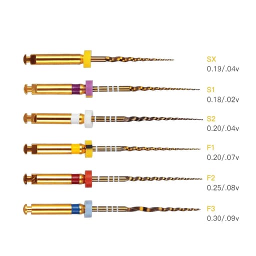 Endo Excellence Nano Gold Rotary Files -25mm (Pack of 6)