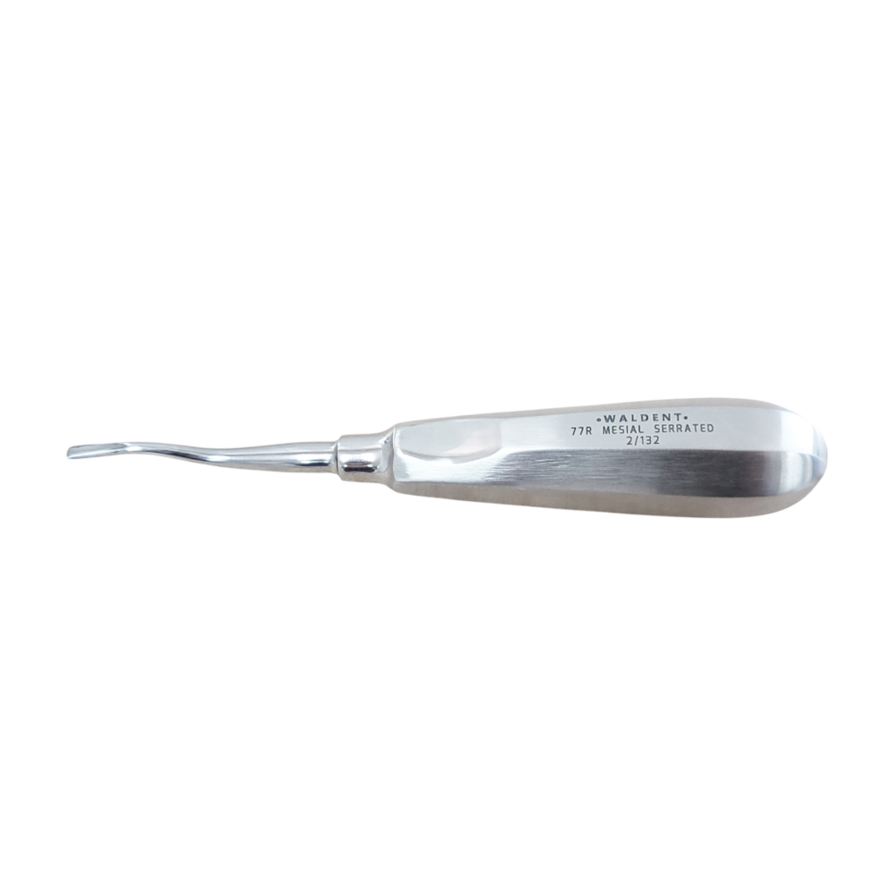 Waldent Root Elevator With Mesial Serrated Tip - 77R (2/132)