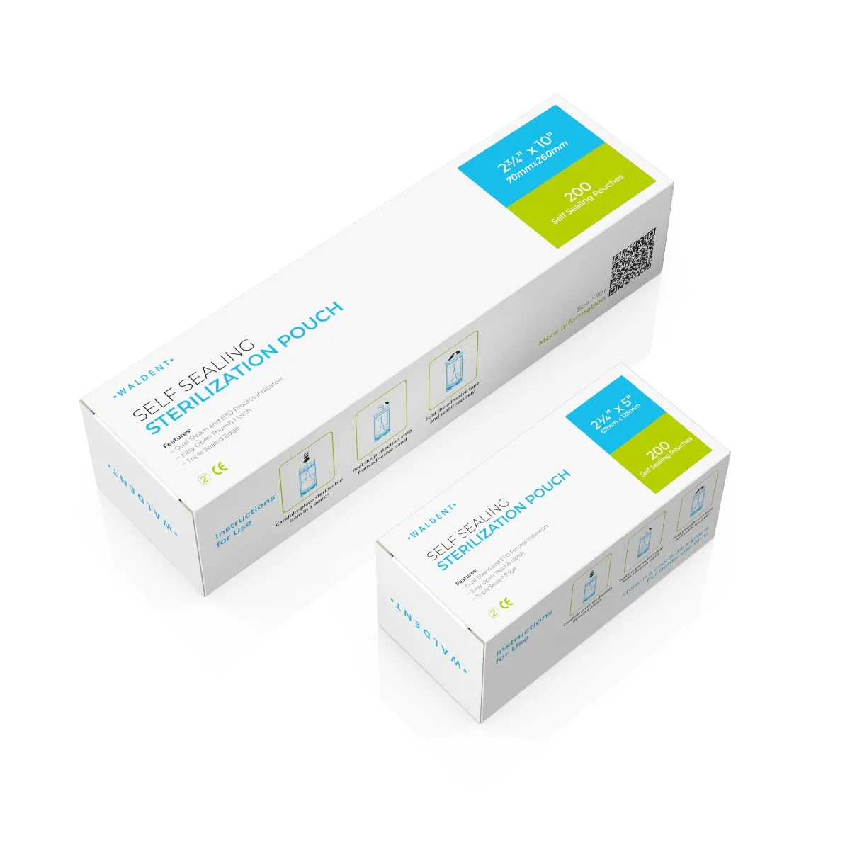 Waldent Self-Seal Sterilization Pouches
