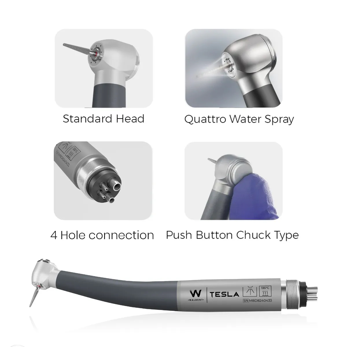 Waldent Tesla Airotor Standard Head - 4 Hole Connection (W-166)
