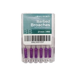 Waldent Barbed Broaches 21mm # 00 (Pack of 6)