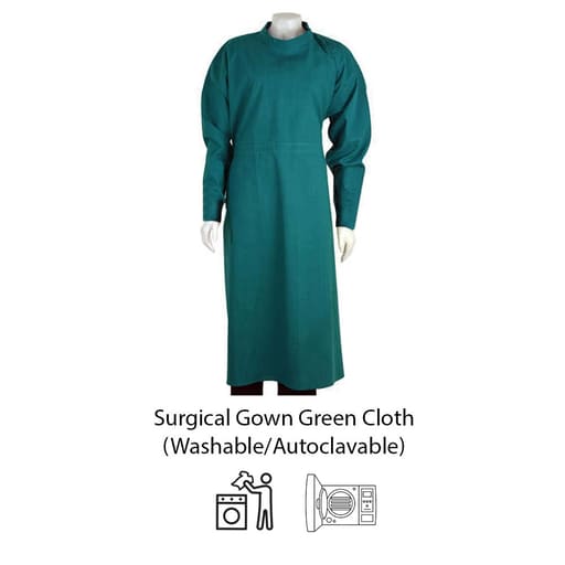 Surgical Gown Green Cloth (Washable/Autoclavable)