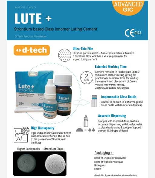 D-Tech Lute Plus Strontium Glass Ionomer Cement