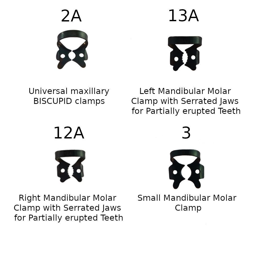 Waldent Rubber Dam Clamps Kit Titanium Black (Set of 11) (K16/4)	