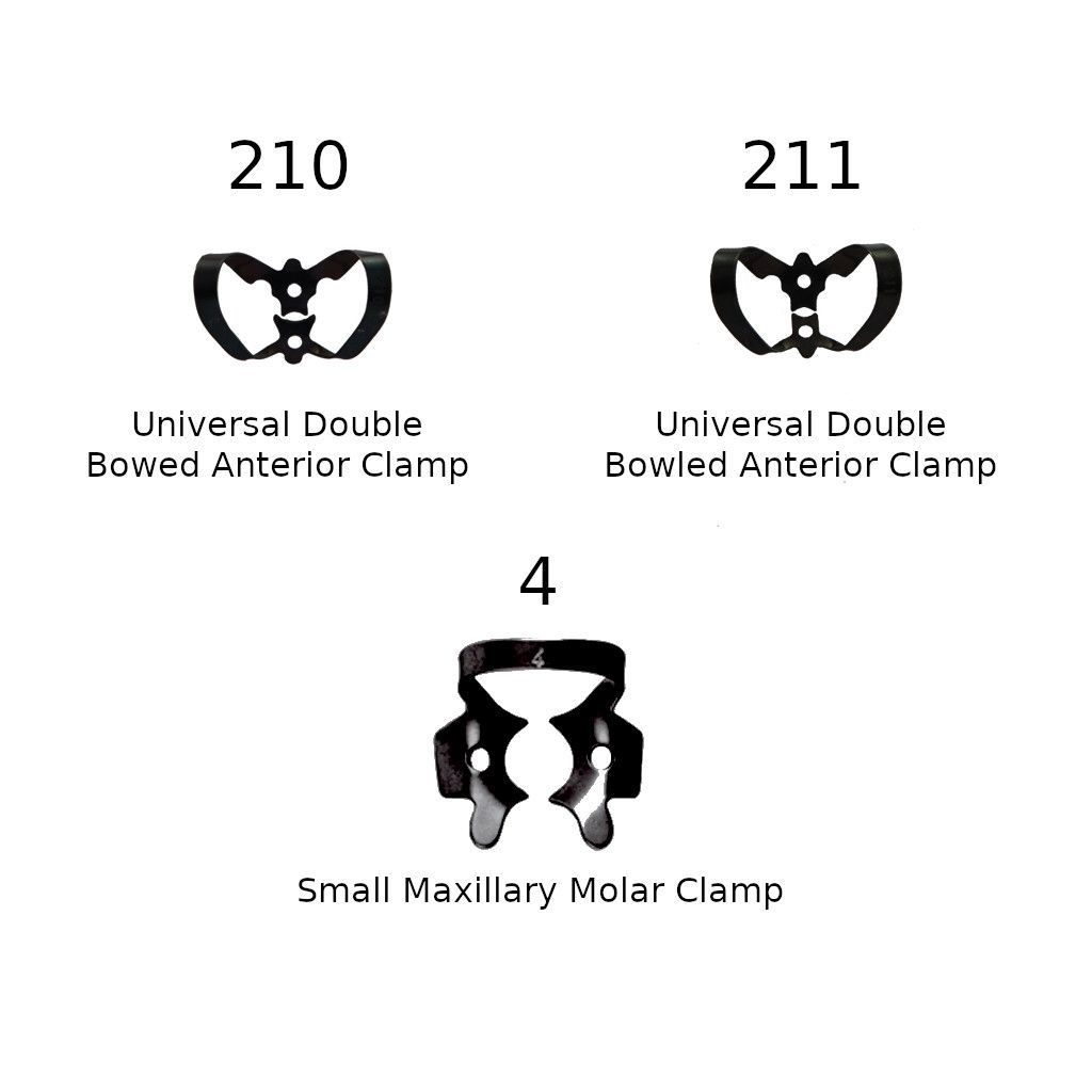 Waldent Rubber Dam Clamps Kit Titanium Black (Set of 11) (K16/4)	