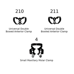 Waldent Rubber Dam Clamps Kit Titanium Black (Set of 11) (K16/4)	 - 10