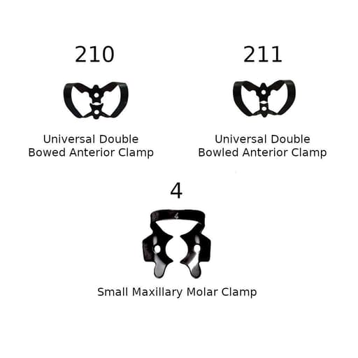 Waldent Rubber Dam Clamps Kit Titanium Black (Set of 11) (K16/4)