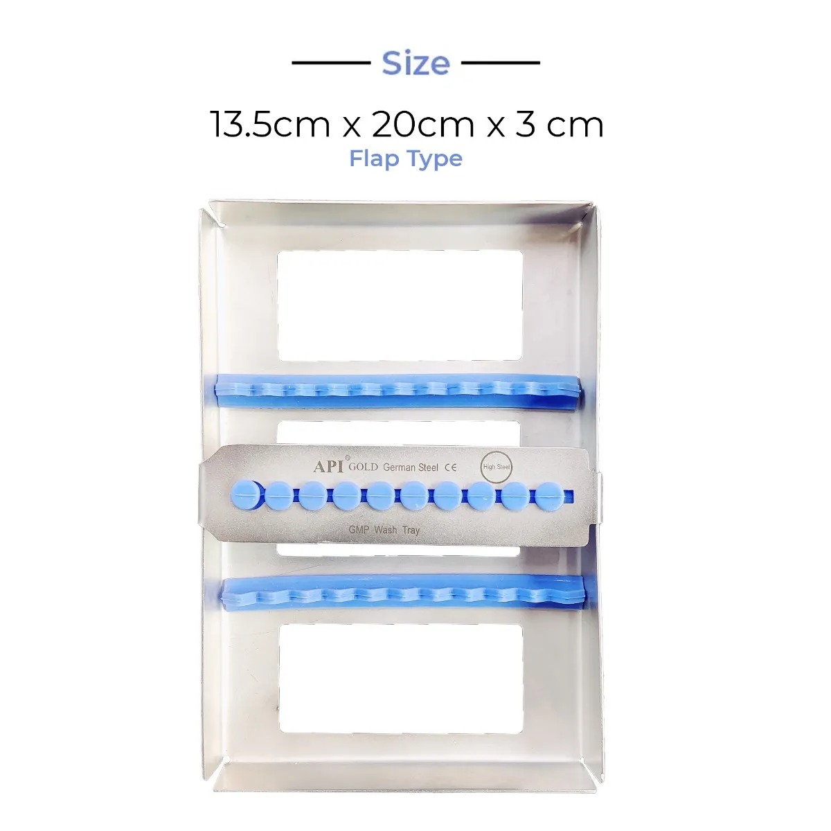 API Instruments Sterlization Cassette Flap Type (13.5 x 20 x 3 cm)