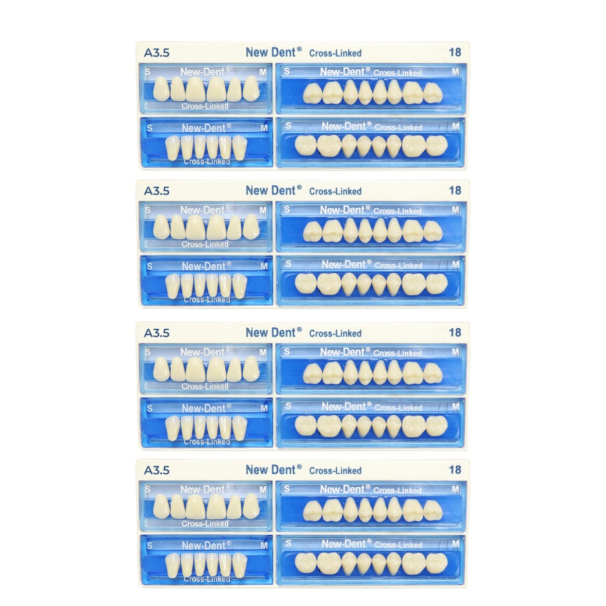 API Acrylic Teeth Sets - NewDent A3.5 (Pack of 4 Sets)