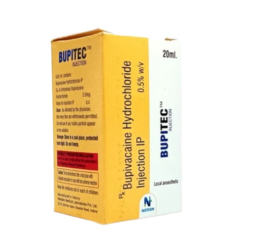 Notion Bupitec Bupivacaine Hydrochloride Injection 0.5% w/v (Pack of 10)