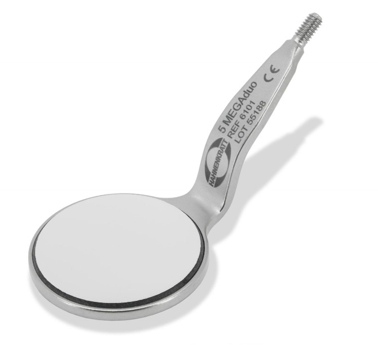 Hahnenkratt MEGAduo FS Rhodium Double Sided Mouth Mirrors 6/pk