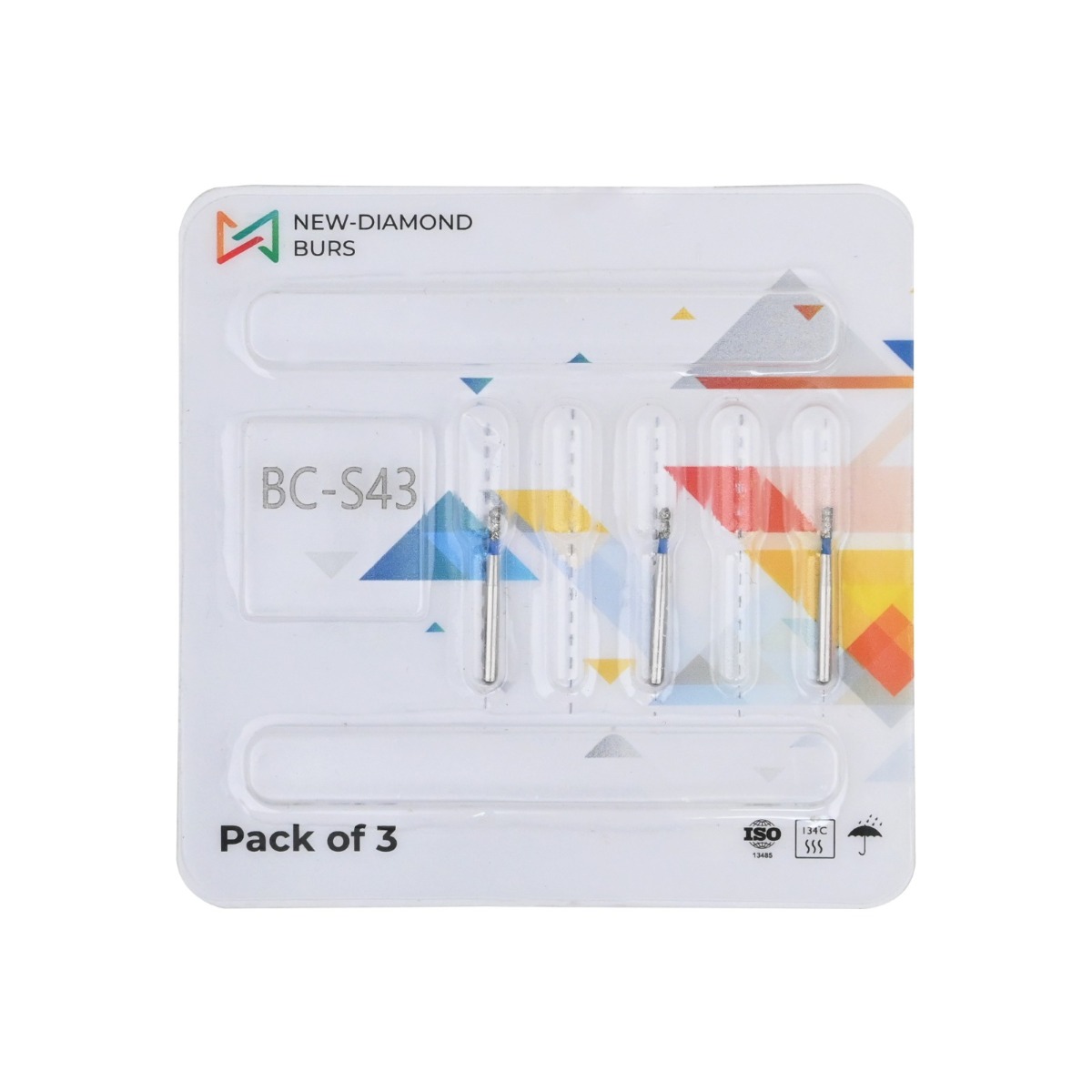 NewDiamond Ball Collar FG Diamond Bur BC-S43 (Pack Of 3)