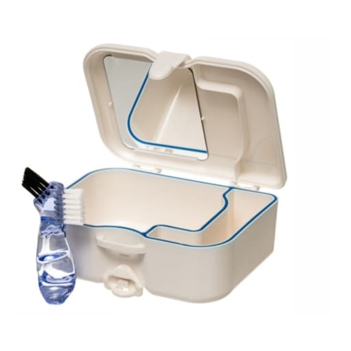 Dr Denti Denture Case With Brush & Mirror