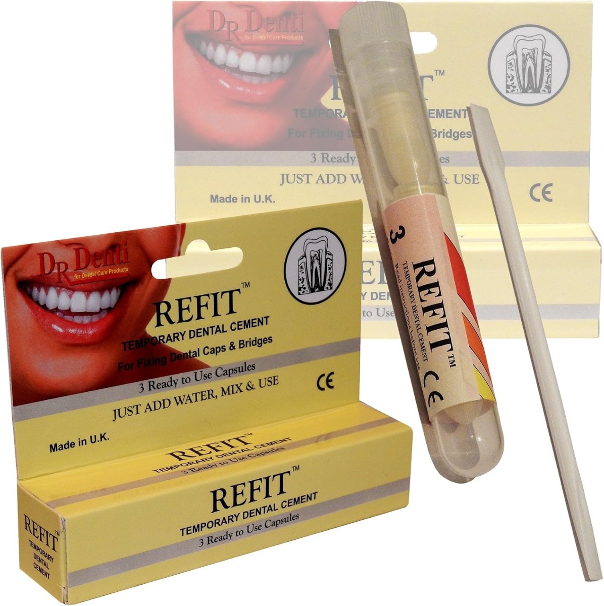 Dr Denti Refit Temporary Dental Cement (3 Capsules)