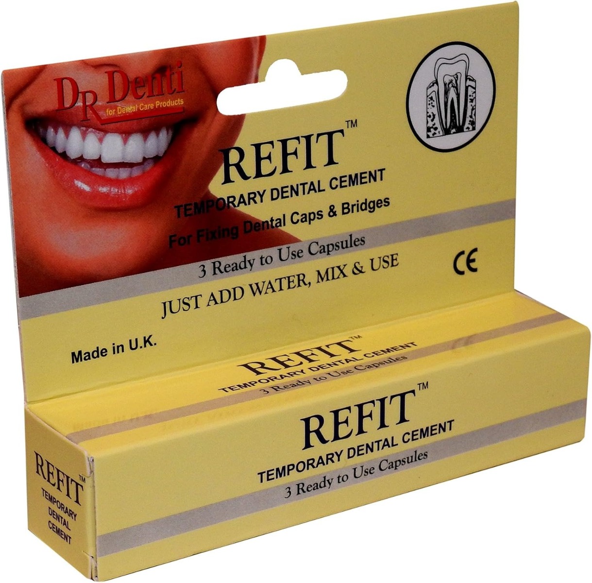 Dr Denti Refit Temporary Dental Cement (3 Capsules)