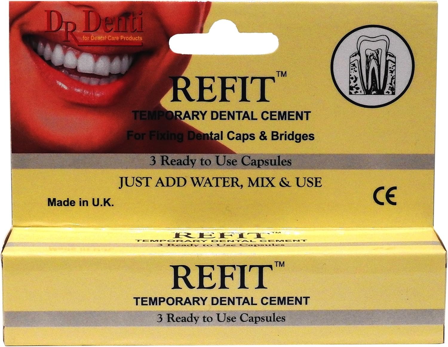 Dr Denti Refit Temporary Dental Cement (3 Capsules)
