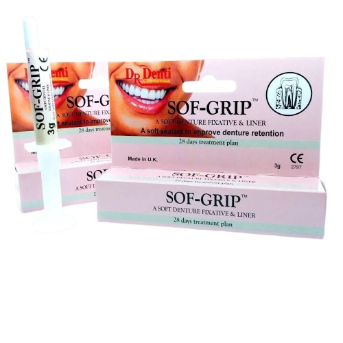 Dr Denti Sof-Grip Soft Denture Fixative & Liner 3g