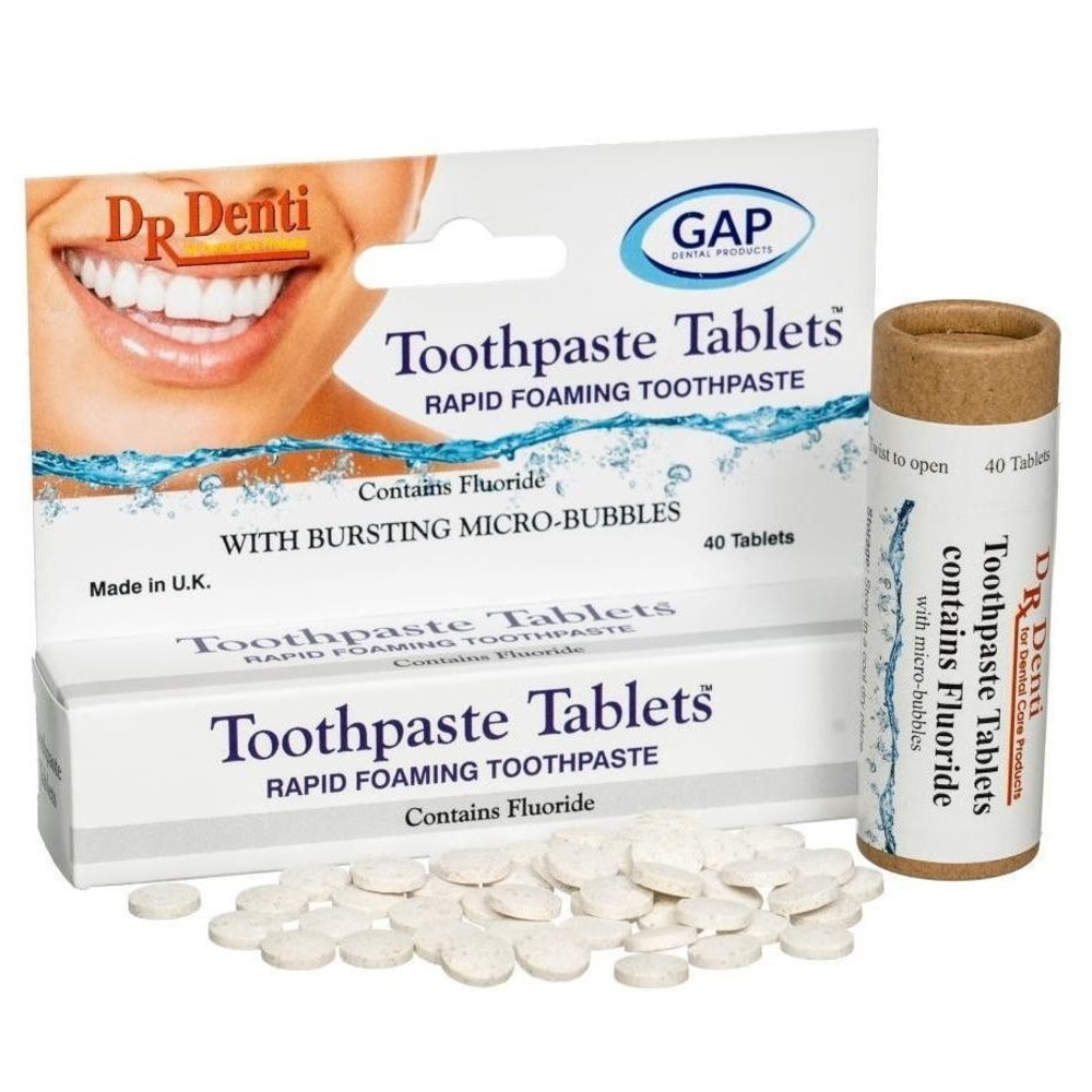 Dr Denti Toothpaste Tablets - Fluoridated (40 Tablets)