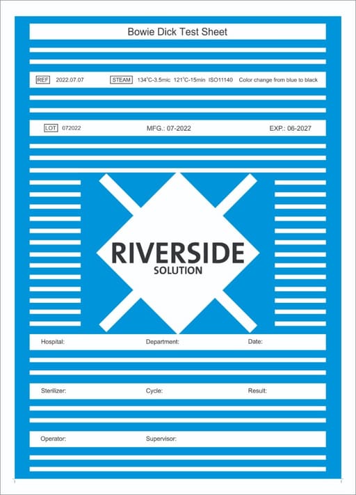Riverside Bowie Dick Test Sheets (Pack of 100)