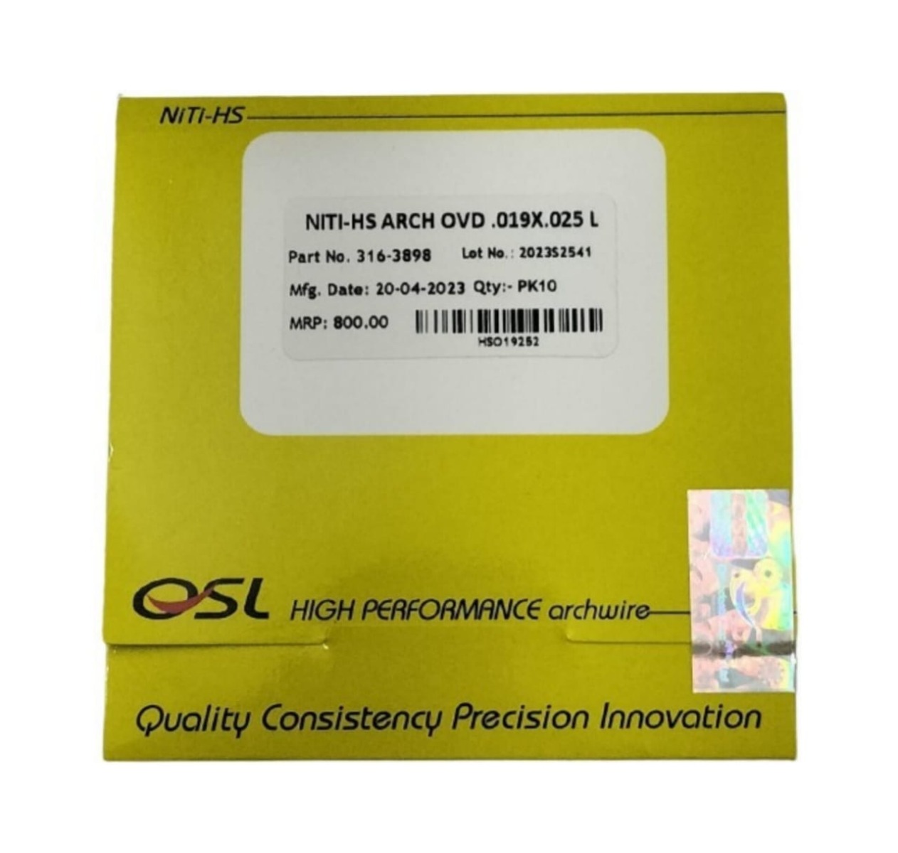 OSL Heat Activated NiTi Ovoid Form Archwires - Rectangular (Pack of 10)