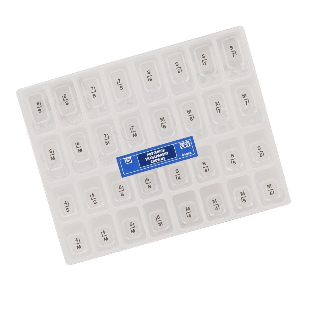 Tor Vm Transparent Crowns 64 pcs- Posterior No 1.911