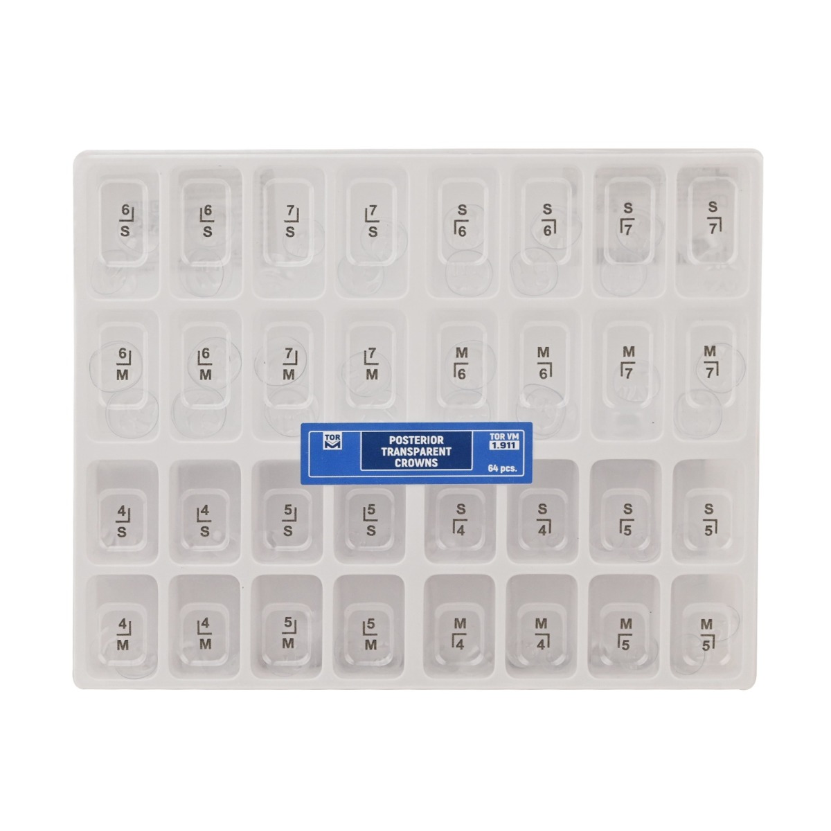 Tor Vm Transparent Crowns 64 pcs- Posterior No 1.911