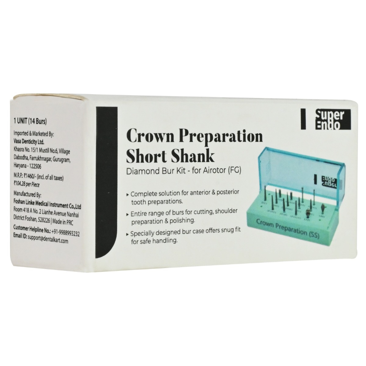 Superendo Crown Preparation Short Shank Diamond Bur Kit (For Paediatric Patient Only)