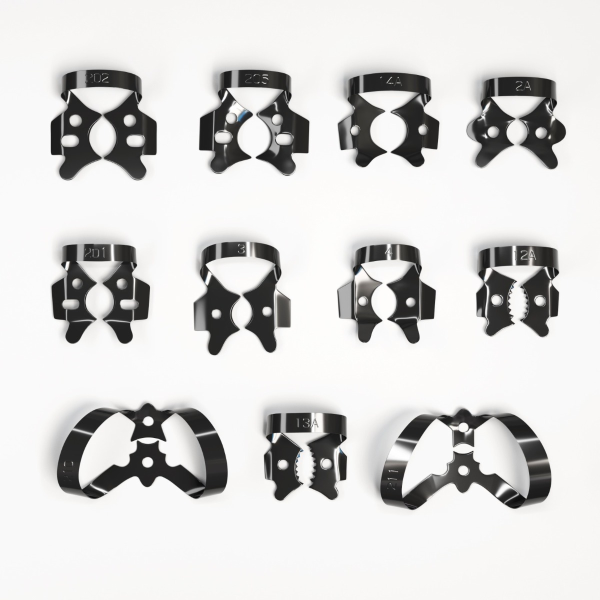 Waldent Rubber Dam Clamps Kit Titanium Black (Set of 11) (K16/4)	