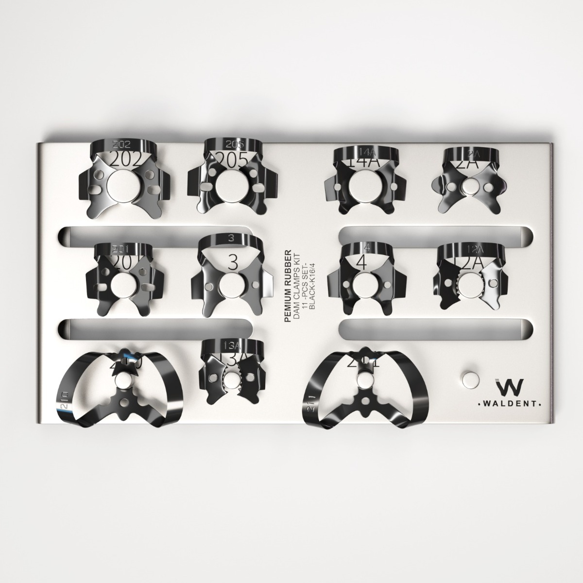 Waldent Rubber Dam Clamps Kit Titanium Black (Set of 11) (K16/4)	