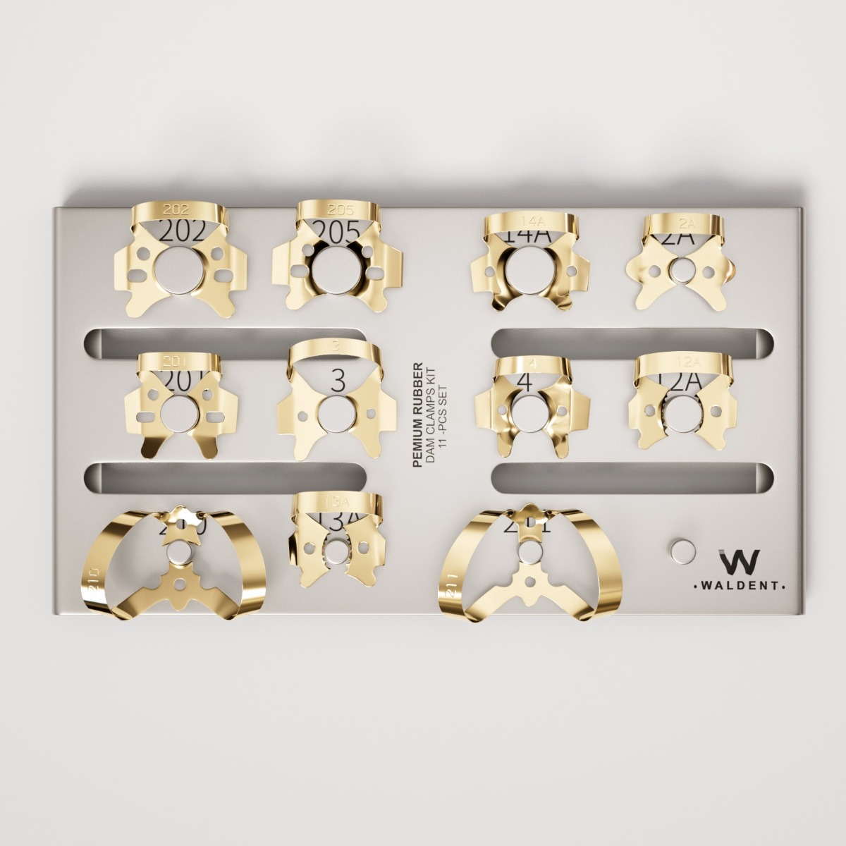 Waldent Rubber Dam Clamps Kit Titanium Gold (Set of 11) (K16/3)