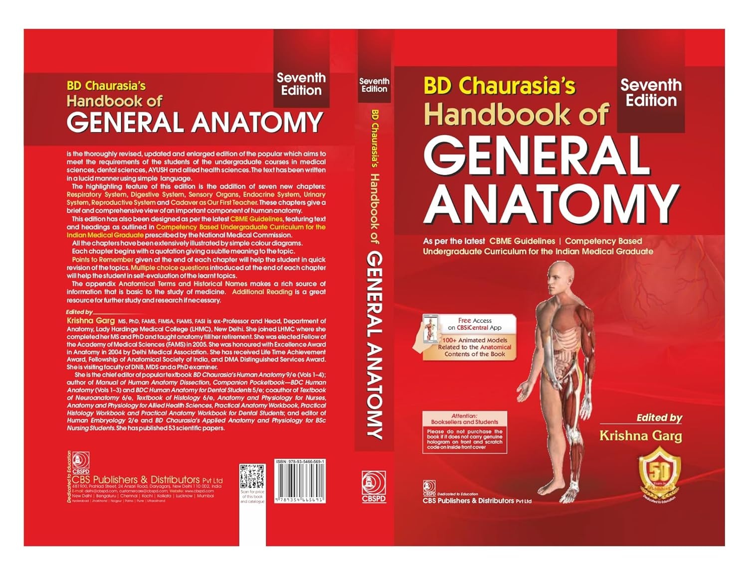 BD Chaurasia’s Handbook of General Anatomy 7th Edition (PB - 2024)