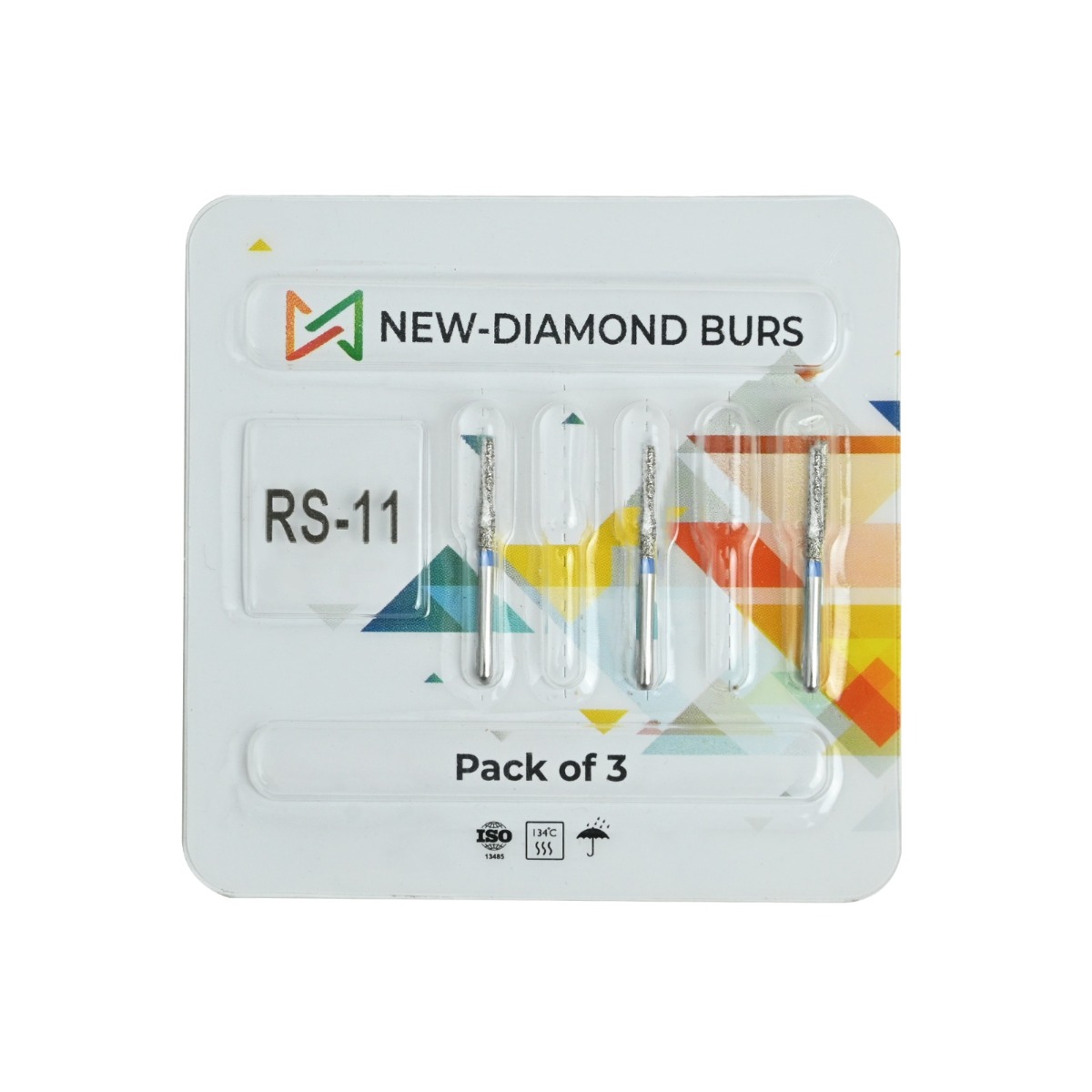 NewDiamond Rounded Shoulder Diamond Bur RS-11 (Pack Of 3)