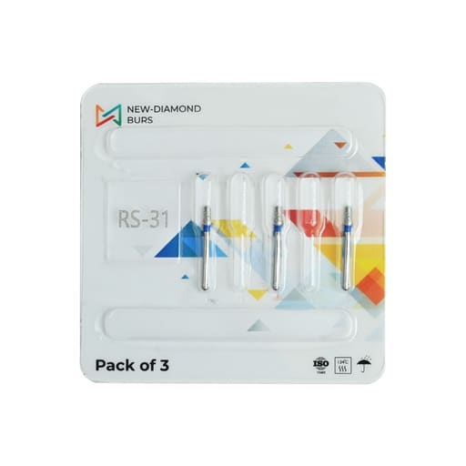 NewDiamond Rounded Shoulder Diamond Bur -RS (Pack Of 3)