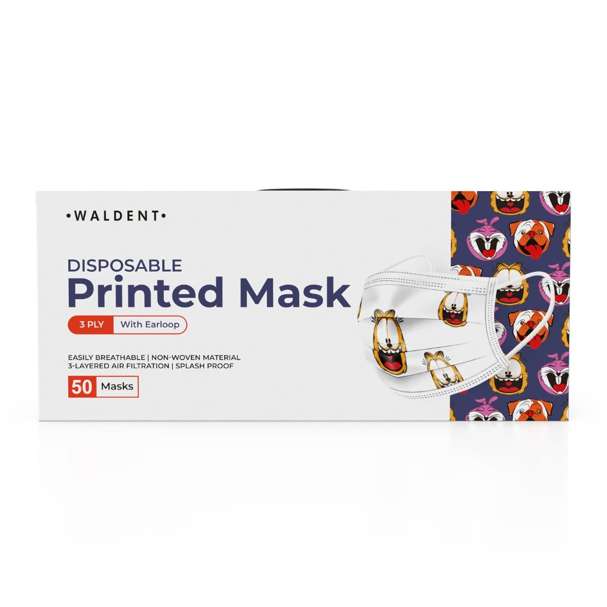 Waldent 3 Ply Printed Mask (Pack of 50)