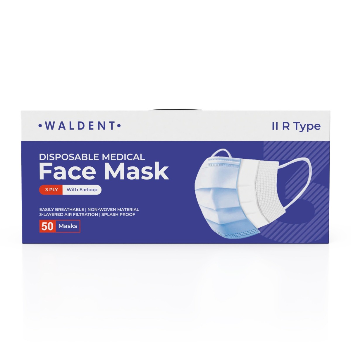  Waldent 3 Ply Mask - Multicolor (Pack of 50)