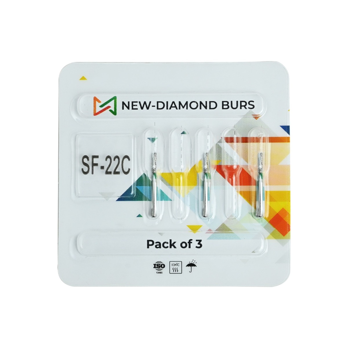 NewDiamond Straight Fissure Diamond Bur -SF (Pack of 3)