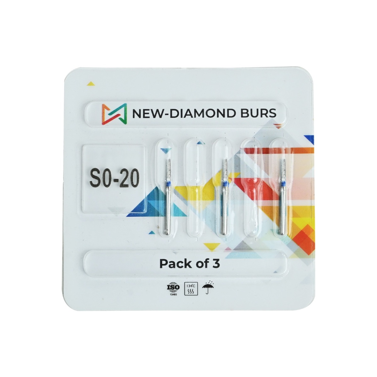 NewDiamond Straight Ogival Diamond Bur SO-20 (Pack of 3)