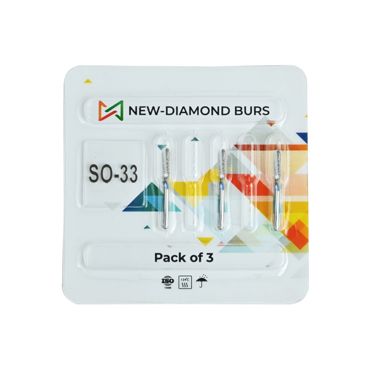 NewDiamond Straight Ogival FG Diamond Bur SO-33 (Pack of 3)