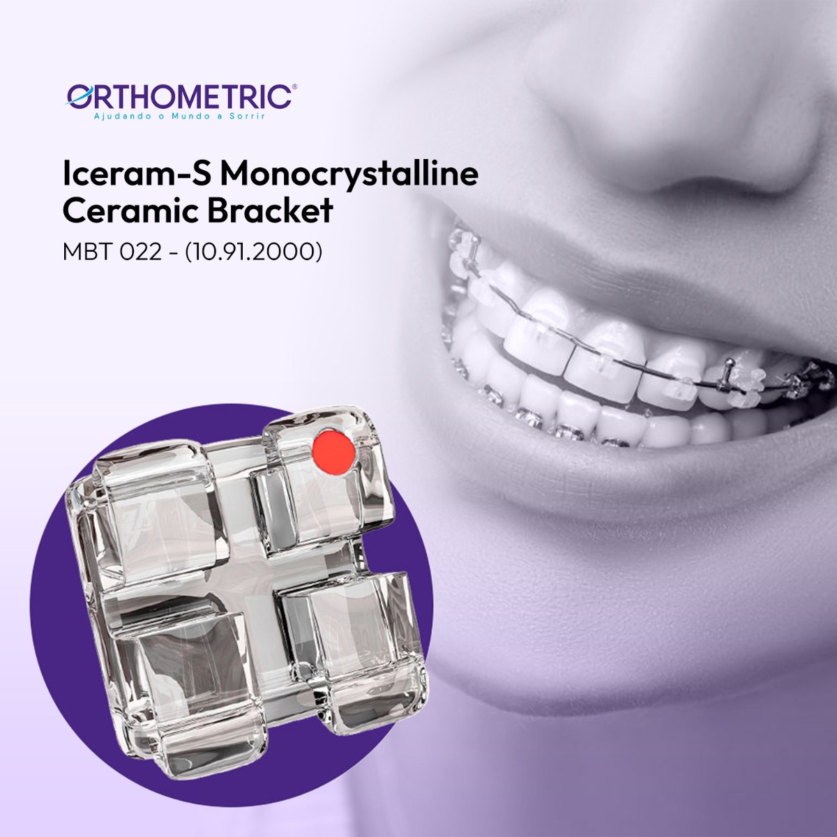 OrthoMetric Iceram-S Monocrystalline Ceramic Bracket MBT 022 - (10.91.2000)