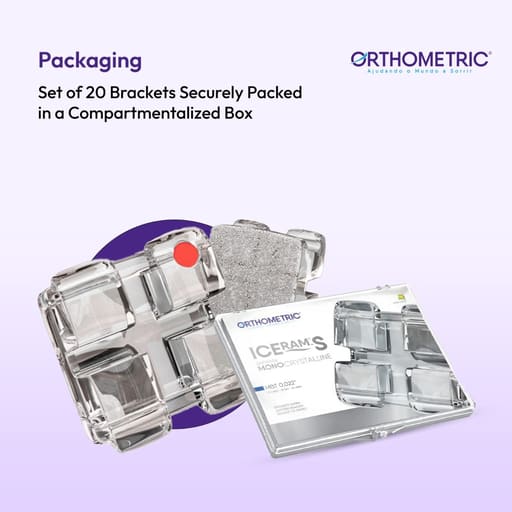 OrthoMetric Iceram-S Monocrystalline Ceramic Bracket MBT 022 - (10.91.2000)