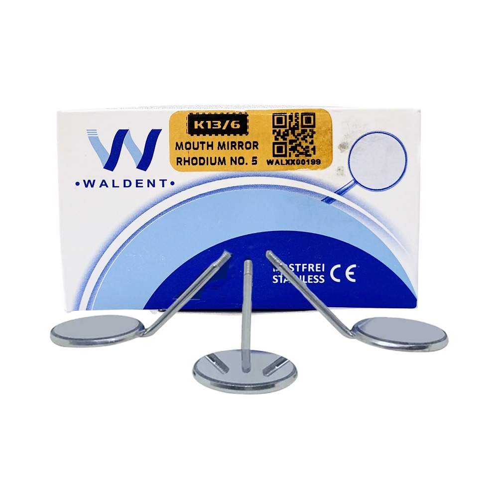 Waldent Mouth Mirror Tops Front Surface Rhodium Coated No.5 Pk/12 (K13/6)
