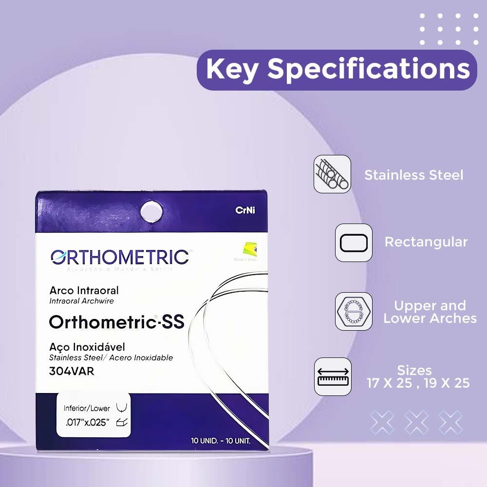 OrthoMetric SS Archwires - Rectangular (10/Pk)