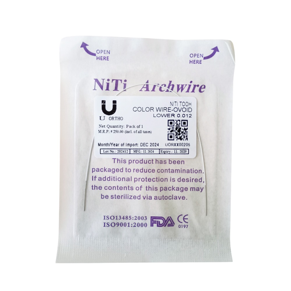 U orthodontics Niti Tooth color wire-Ovoid Lower 0.012 (Pack of 1)
