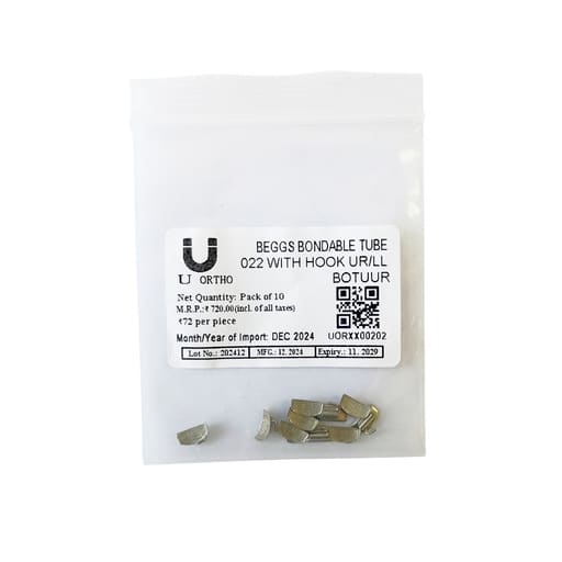 U Ortho Beggs Bondable Tube 022 With Hook 10/pk