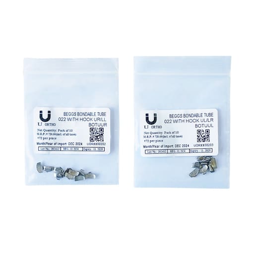 U Ortho Beggs Bondable Tube 022 With Hook 10/pk