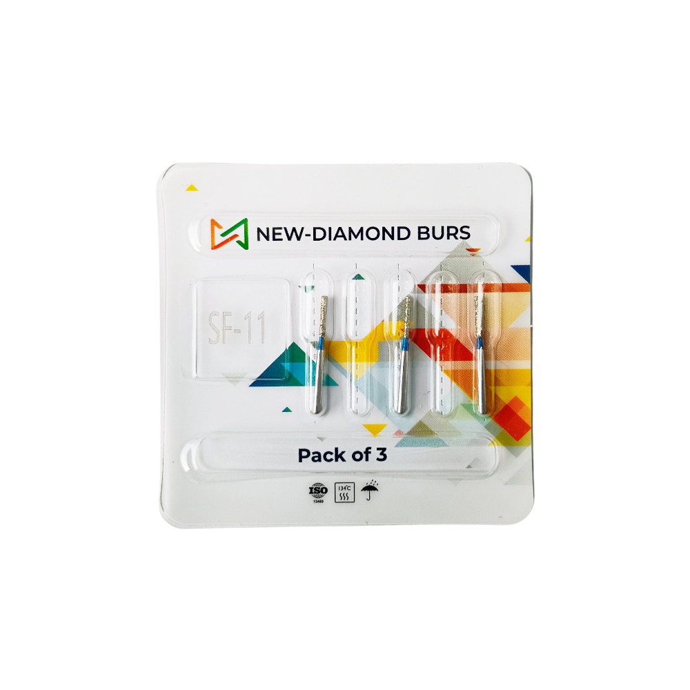 NewDiamond Straight Fissure Diamond Bur SF-11 (Pack of 3)