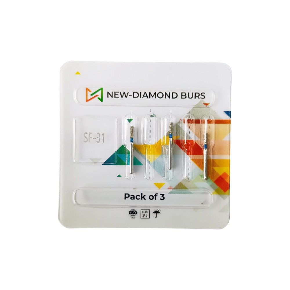 NewDiamond Straight Fissure Diamond Bur -SF (Pack of 3)