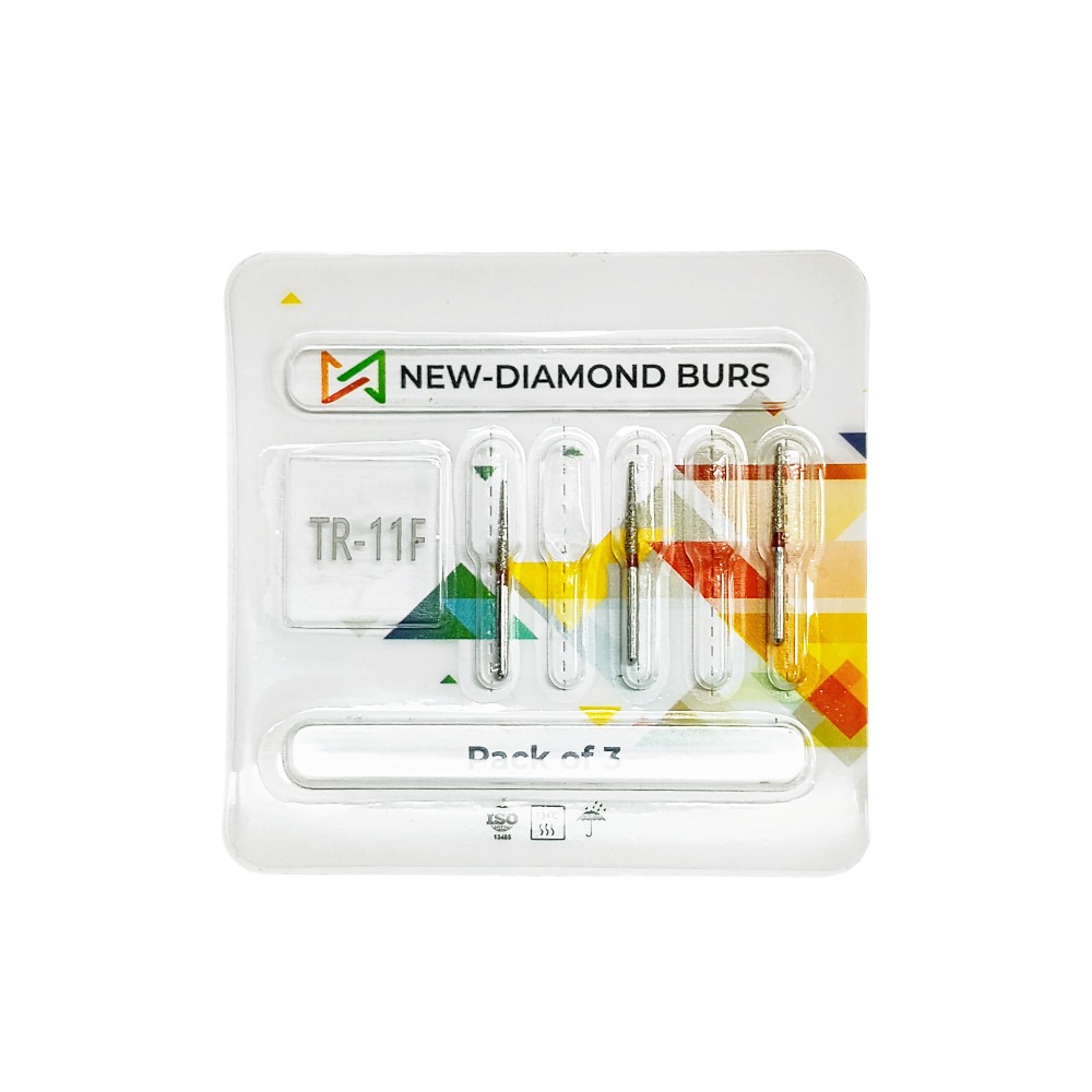 NewDiamond Tapered Round Diamond Bur TR-11F (Pack of 3)