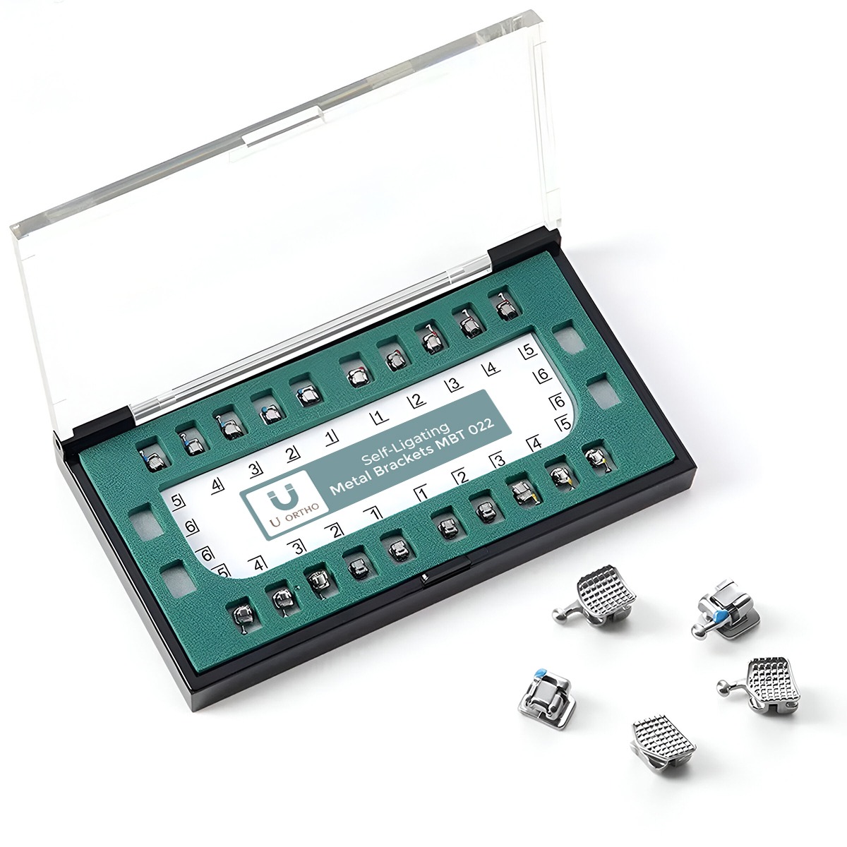 U Ortho Self-Ligating Metal Brackets MBT 022   