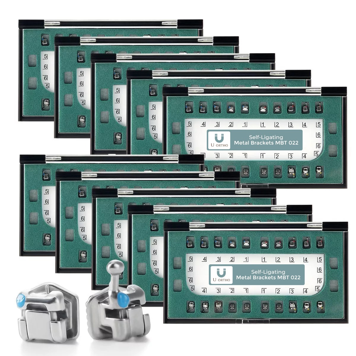 U Ortho Self-Ligating Metal Brackets MBT 022   